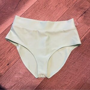 Alo Green High Rise Retro Vintage High Leg Cut Swim Bottoms UUU